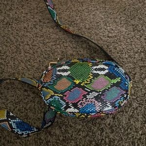 snake print fanny pack